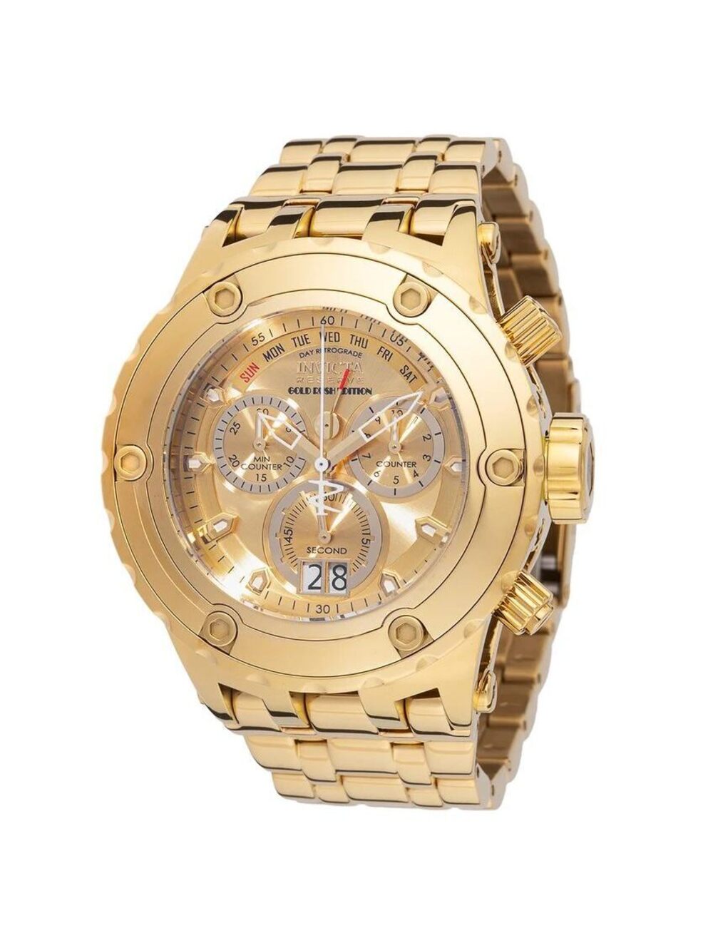 Invicta Reserve Gold Rush Swiss Ronda 8040.N Men's Watch - 52mm. Gold (48607)